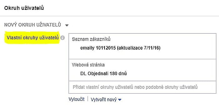 Facebook promo – okruhy uživatelů