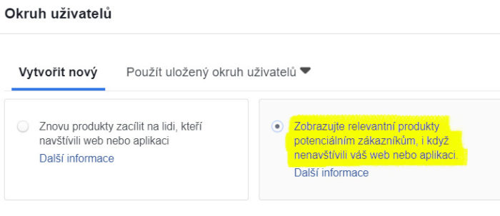 Facebook dynamická reklama